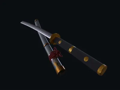 Katana Weapon Sword - Game Ready Free low-poly 3D model