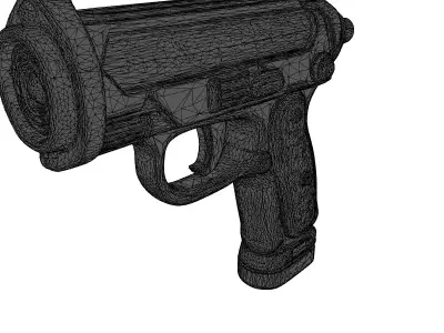 Sleek Silver Ray Gun 3D model
