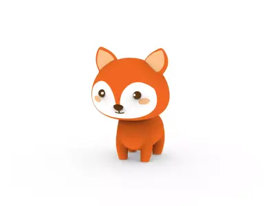 Cartoon Fox v001 character 3D model