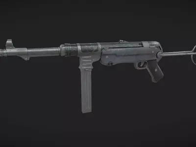 MP40 Submachine Low-poly 3D model