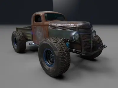 Custom Off Road Truck Low-poly 3D model