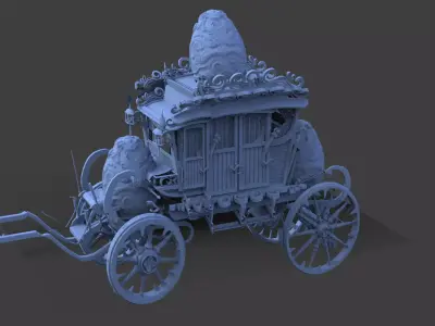 High polygon Easter Stage Coach 3D model