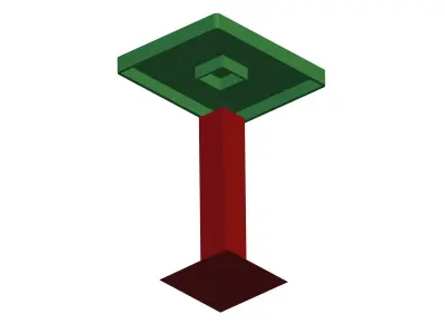 One stand removeable stool Low-poly 3D model