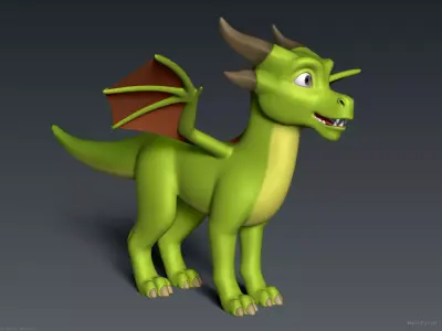 Stylized Cute Dragon 3D model