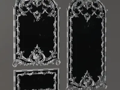 Set of mirrors in classic style 3D model