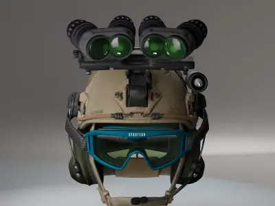 Tactical Military Helmet 3D Model Free low-poly 3D model