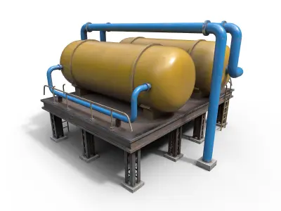 Industrial tanks Low-poly 3D model purchase