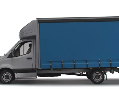 Mercedes Benz Sprinter Luton Curtainsider Tail Lift 2023 3D model