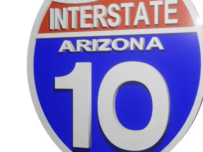Sign INTERSTATE Arizona 10 3D model