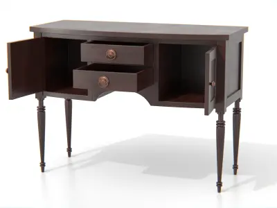 Antique Wooden Console Table 02 Low-poly 3D model