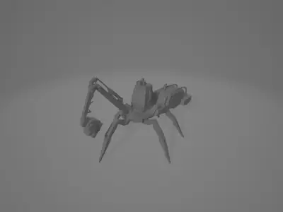 Robotic Crane Spider 3D model Low-poly 3D model