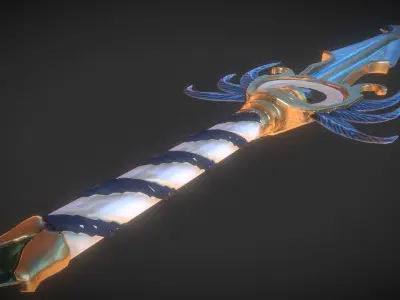 Holy Longsword Low-poly 3D model