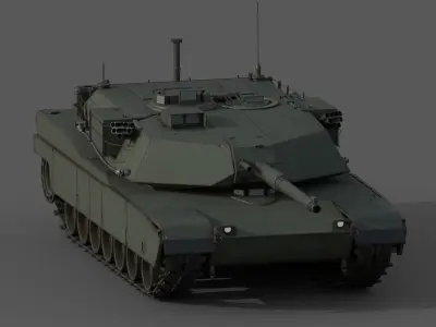 MBT M1 Abrams Low-poly 3D model