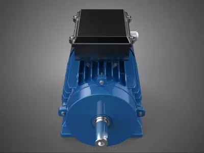 STANDARD INDUSTRIAL GENERIC BLUE ELECTRIC MOTOR AC INDUCTION 3D model