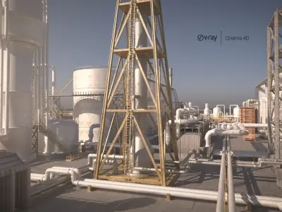 oil factory 3D model