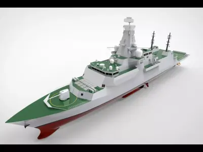 Fregate Anti Submarine  Low-poly 3D model