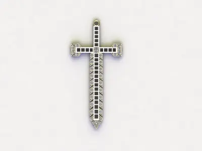 Jesus Christ Sword Pendant jewelry cad design 3D model