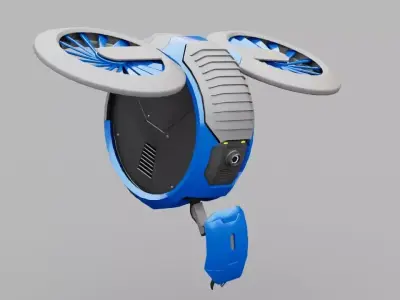 DRONE BOT rigged - animated 3D model