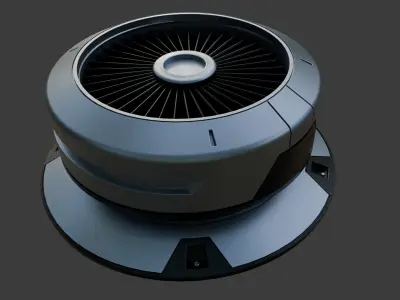 sci fi air conditioner Free low-poly 3D model