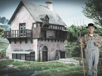Old House Model Low-poly 3D model