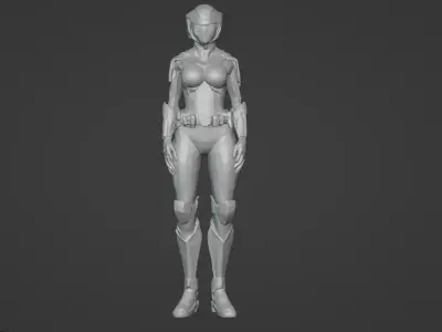 Advanced Female Ranger 84 - Sci-Fi Warrior Heroine   3D print model
