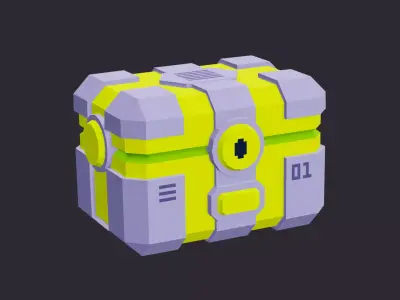 Low Poly Sci Fi Tech Crate 01 3D model