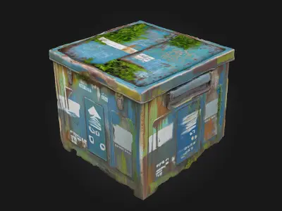 Rustic Metal Box  A Weathered Treasure of the Past 3D model