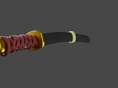Japanese Katana case Low-poly 3D model