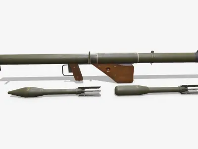 M1A1 Bazooka Low-poly PBR Low-poly 3D model