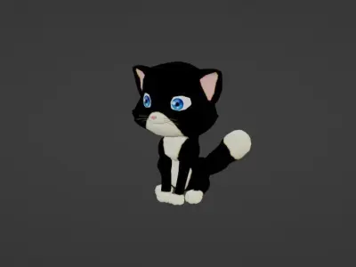 Cute Cat  Low-poly 3D model