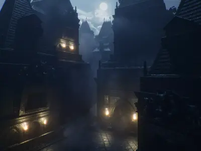 FREE Dark Fantasy Gothic Environment Kitbash Free low-poly 3D model