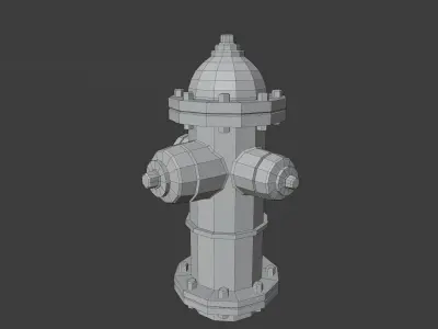LowPoly red and yellow Fire hydrant with two color variants Free low-poly 3D model