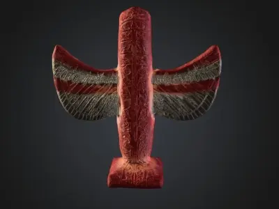 Tlingit Totem V2 - Low-poly 3D Model with PBR and 2K Textures Free low-poly 3D model