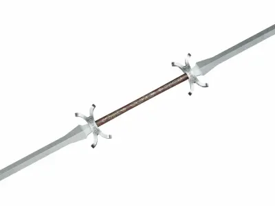Double sword Low-poly 3D model