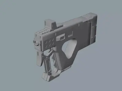 SCI-FI GUN Free low-poly 3D model 2