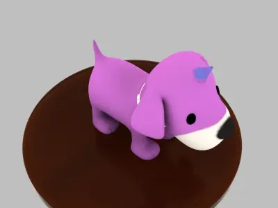 dog 3d model Unidog Low-poly 3D model