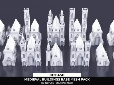 Medieval building pack Low-poly 3D model by SFDEMIR
