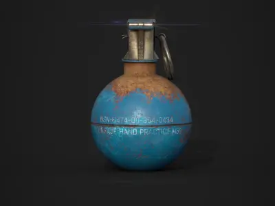 M67 Grenade Low-poly 3D model 6