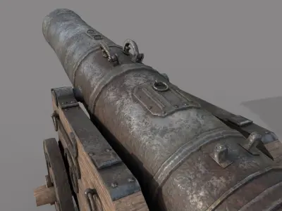 Medieval Cannon Low-poly 3D model buy