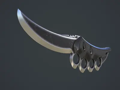 New Design of Knife Low-poly 3D model