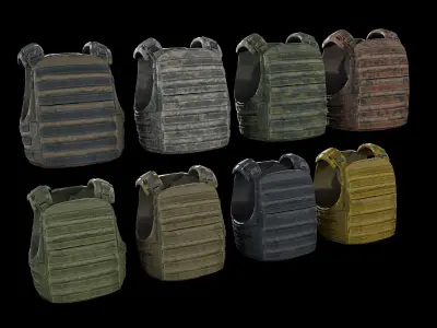 Flak vest Low-poly 3D model