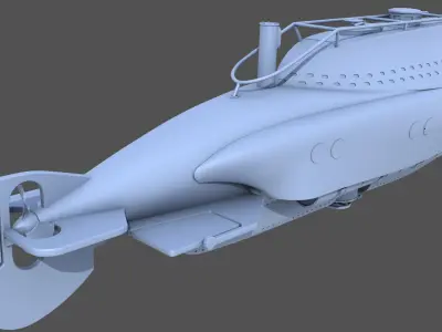 CA2 mini submarine - 1-72 3D print model