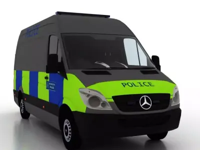 Mercedes Benz Sprinter L2H2 2009 England Police Prison UK 3D model