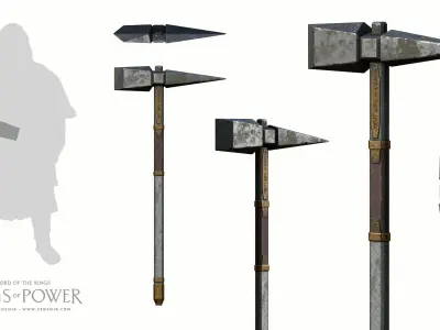 Dwarven Mace - High-Quality PBR 3D Model Low-poly 3D model