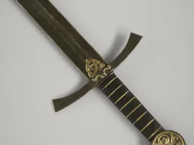 Steel Long Sword Low-poly 3D model