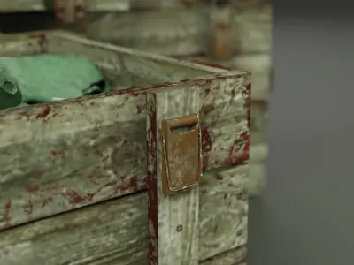 Crate with Gas masks 3D model