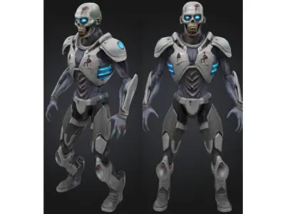 Stylized Sci Fi Undead Soldier Low-poly 3D model