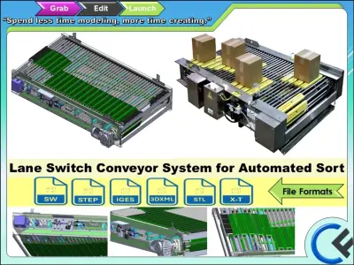 High-Speed Lane Switch Conveyor 3D model