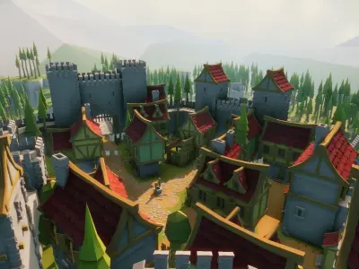 Medieval Modular Pack for Unity Low-poly 3D model