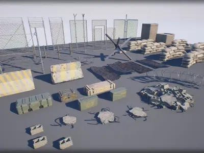 Military Props Low-poly 3D model purchase